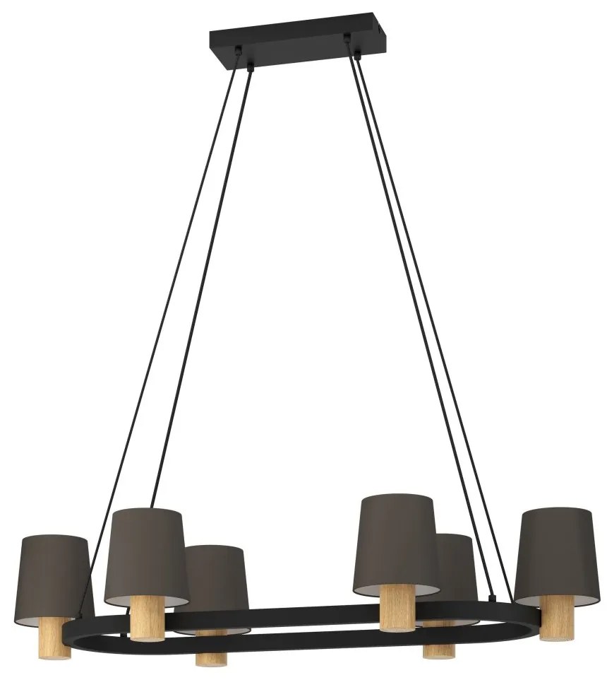 Lustra suspendata design modern Edale negru, maro 108cm