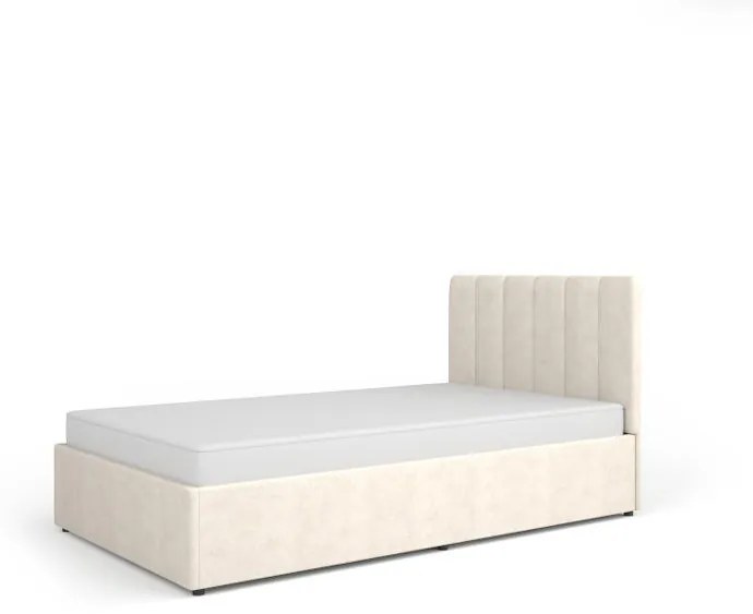 Pat matrimonial 120 cm Mossana MO12 (bej) (cu somieră) (cu spațiu de depozitare). 1096821