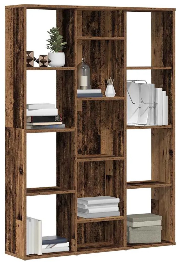 vidaXL Separator cameră/Bibliotecă, Lemn vechi, 100x24x140 cm, PAL