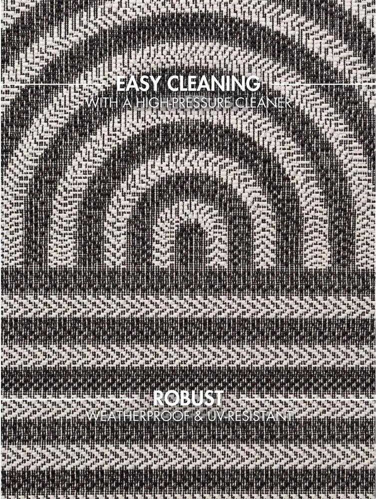 Covor pentru exterior și interior negru/crem 160x230 cm Haringey Woodfield – Ted Baker