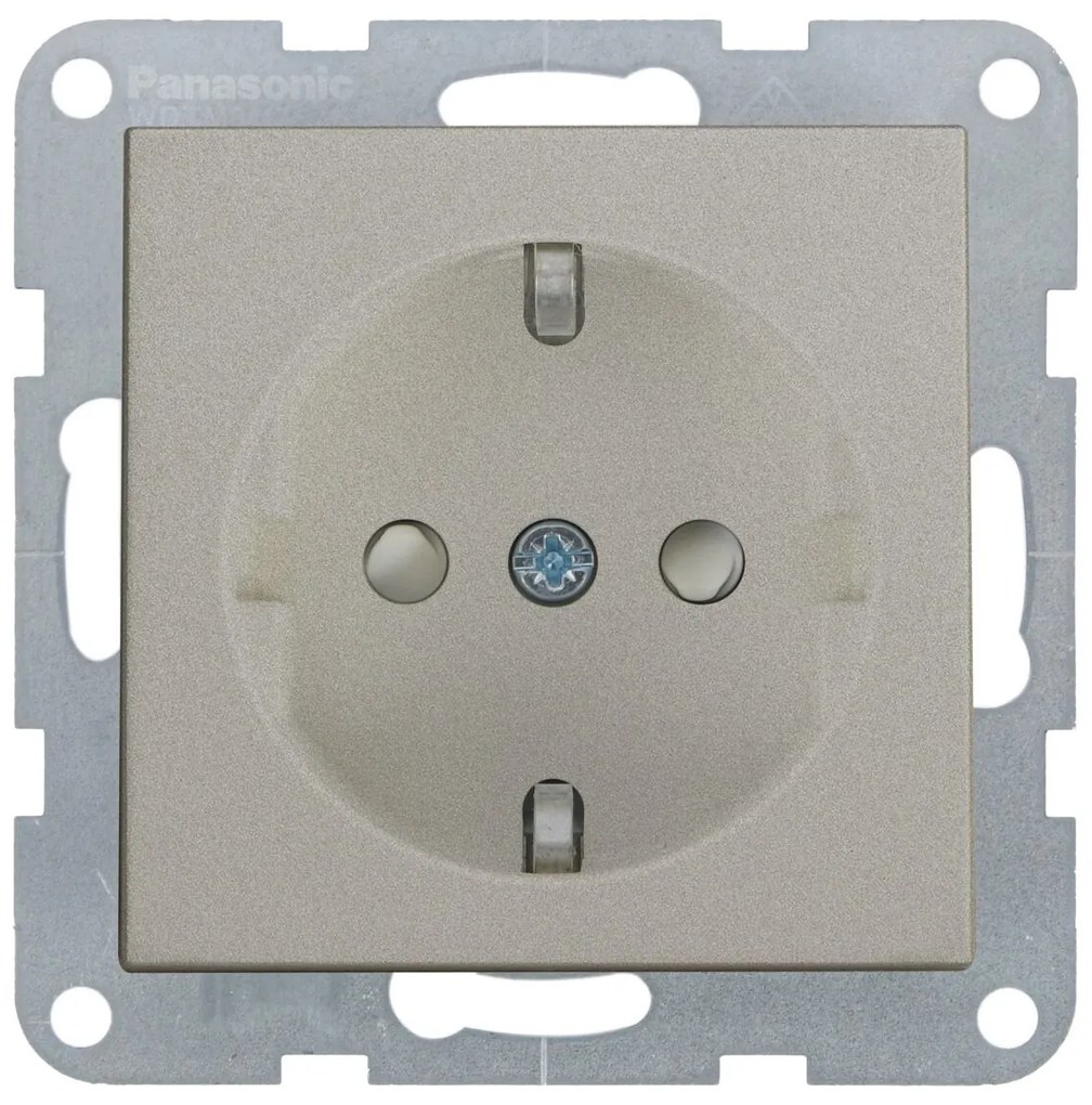 Priza simpla cu impamantare, protectie copii, 16A, IP20, Bronz, Panasonic Karre Plus 55