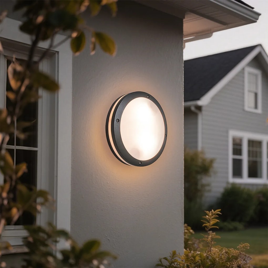 Lampă de perete și de plafon gri închis cu 2 lumini IP54 - Glow