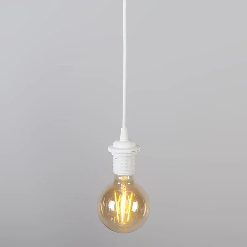 Lampă modernă cu pandantiv alb cu abajur negru 45 cm - Pendant