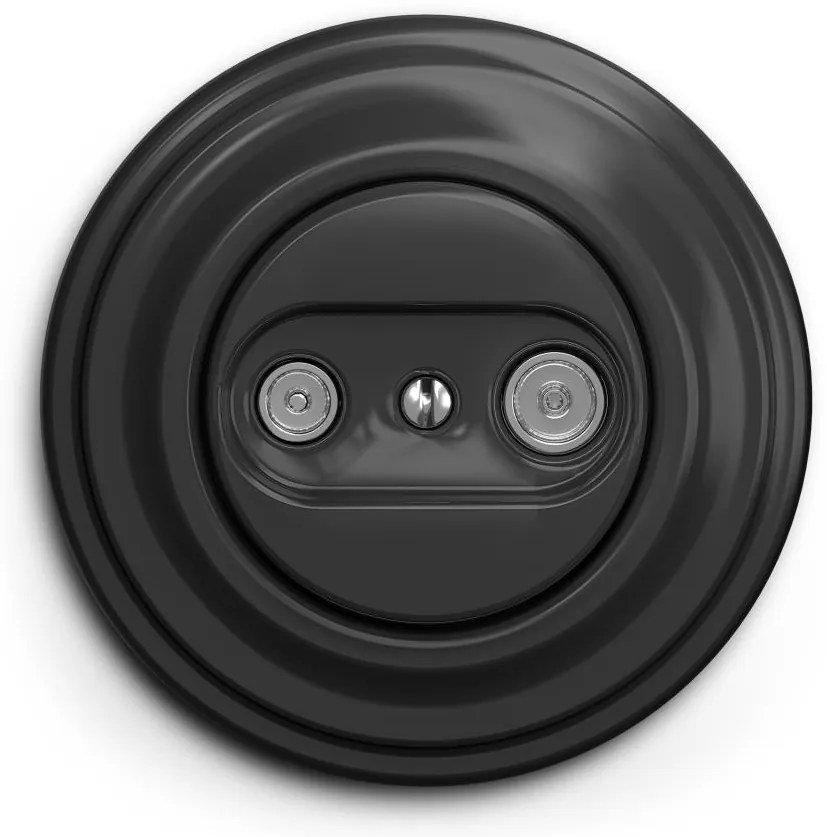 Kliklap - Priză retro terminală TV+R cu ramă, antracit