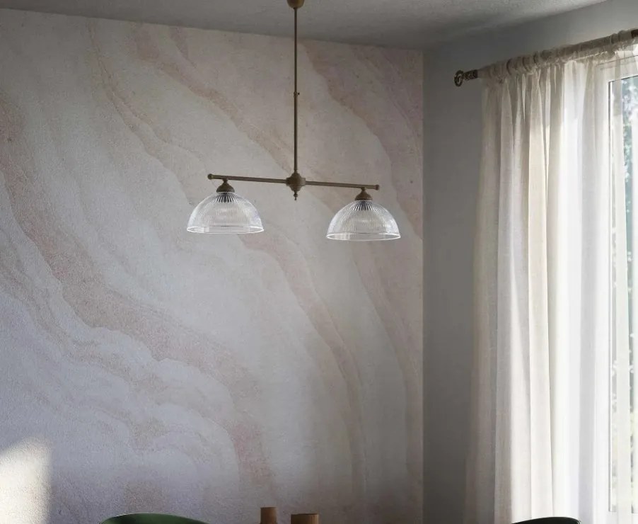 Candelabru stil neoclasic din alama si abajur ceramic Elide