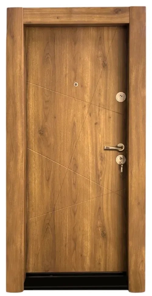 Usa metalica de apartament cu izolatie si vizor Novo Doors First Class NDS16, Cu toc imbracat si folie PVC, Deschidere Stanga Dreapta, Dimensiune