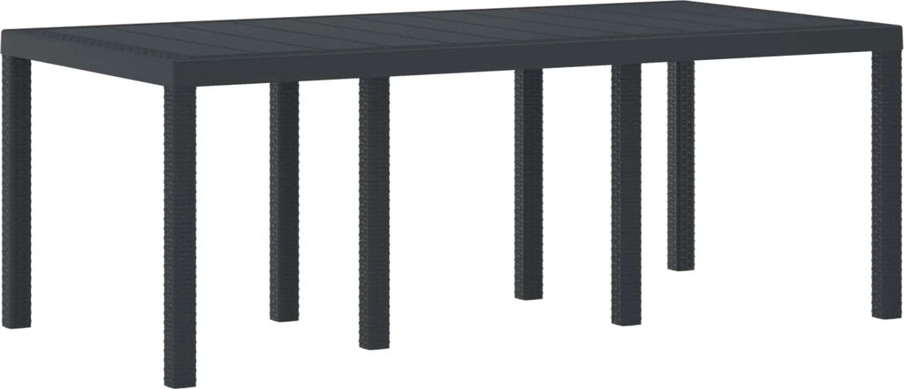 vidaXL Masă de Grădină Antracit 200 x 100 x 73 cm poliratan