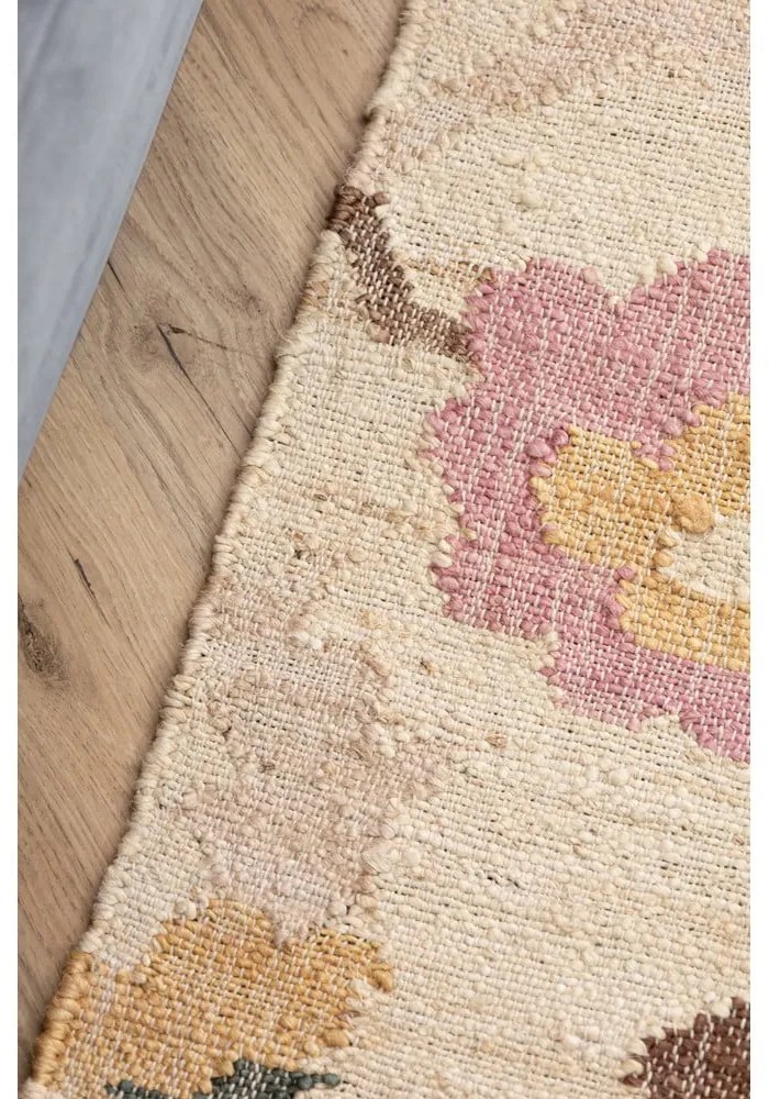 Covor crem țesut manual din iută 120x170 cm Roya Violette – Elle Decoration