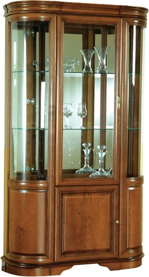Vitrină lemn masiv nuc Zefyra 212×122 cm×41 cm