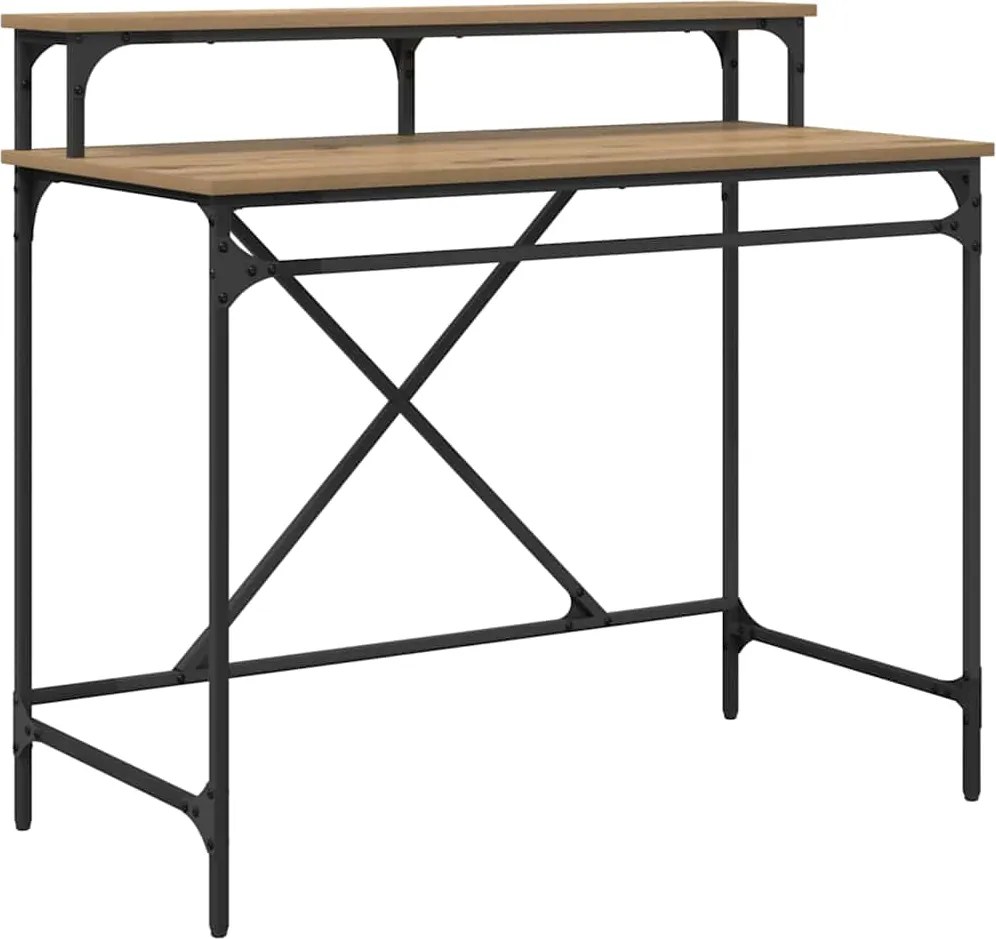 vidaXL Birou Stejar Artizanal 100 x 50 x 90 cm Lemn compozit