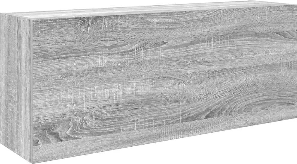 vidaXL Dulap perete baie, gri sonoma, 100x25x40 cm, lemn prelucrat