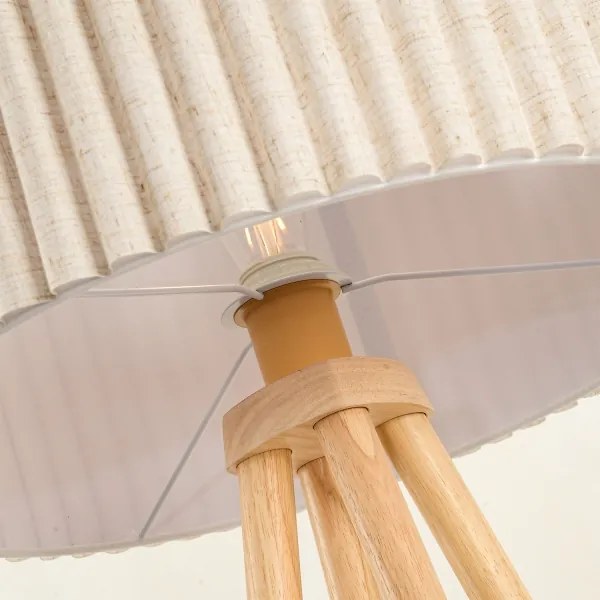 Brilagi - Lampă de podea NORDIC WAVE 1xE27/15W/230V lemn de cauciuc/in