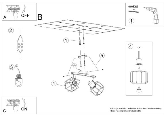Spot BELUCI 2xE14/40W/230V negru Sollux SL.1115