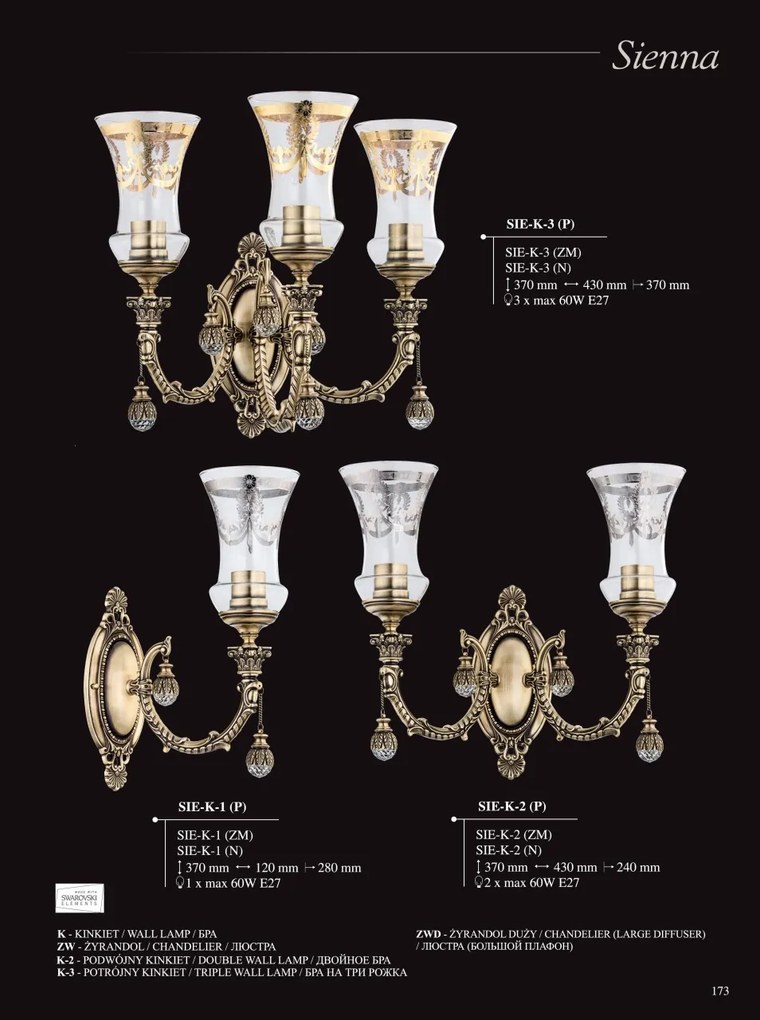 Aplica eleganta design LUX Sienna