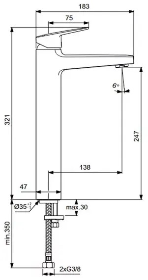 Baterie lavoar inalta cu monocomanda Ideal Standard Ceraplan BD236AA