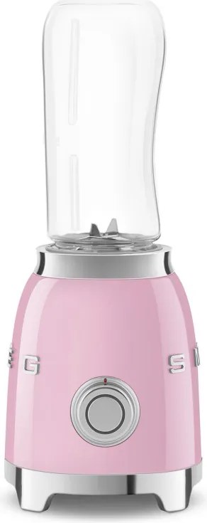 Blender Smeg PBF01PKEU, 300 W, 2 x 600 ml, 20 000–24 000 rpm, Baza antiderapanta, Fara BPA, Otel inoxidabil, Roz