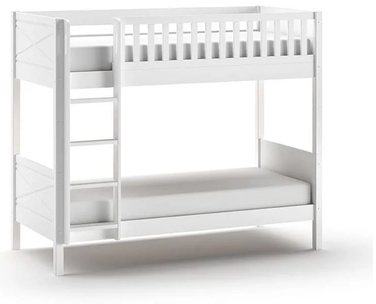 Pat pentru copii supraetajat alb 90x200 cm Scott - Vipack