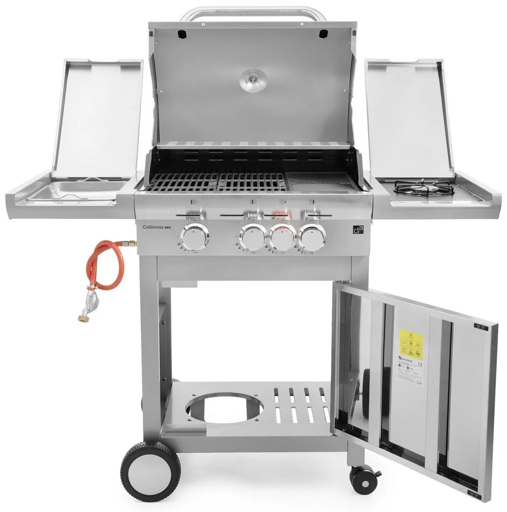 Grătar cu gaz G21 California BBQ Premium line 4arzătoare + reductor gratuit