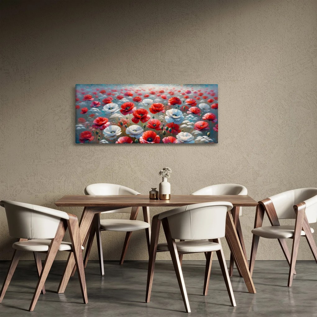 Tablou - Câmp de maci (120x50 cm)