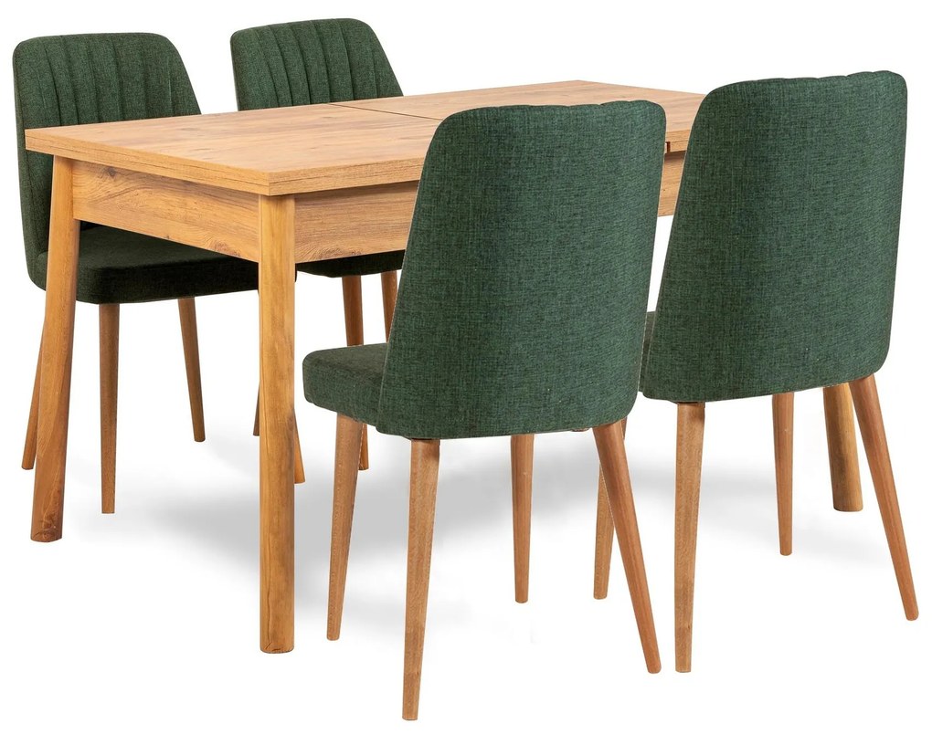 Set mobilier sufragerie Bimuvo 5 (pin atlantic + verde) (pentru 4 persoane). 1095059