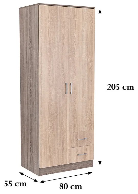Dulap Miami 80x205 cm stejar Sonoma-stejar York