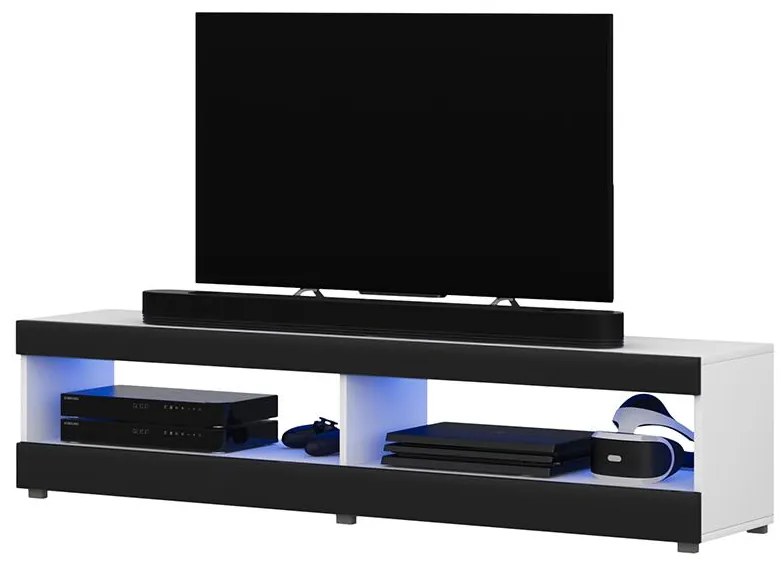 Masă TV Violett 100 (cu iluminat) (alb + negru). 1098637