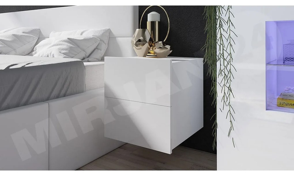 Noptieră Brenali BR06 (Alb + Alb lucios ). Promo -16%. 1053838