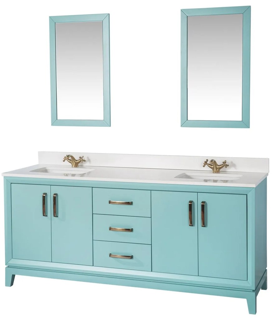 Set mobilier de baie (3 piese) Michigan 72 - Turquoise, Turcoaz, 180x86x54 cm