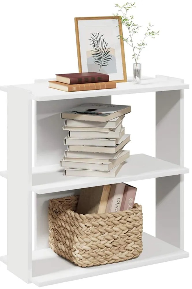 vidaXL Bibliotecă cu 3 niveluri, alb 60x30x60 cm lemn prelucrat