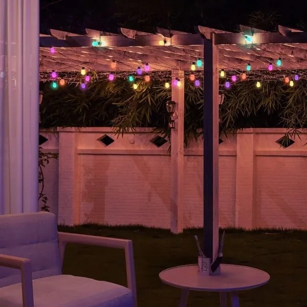 Ghirlandă decorativă solară LED RGB 15x LED/18 funcții USB 6 m IP44 neagră