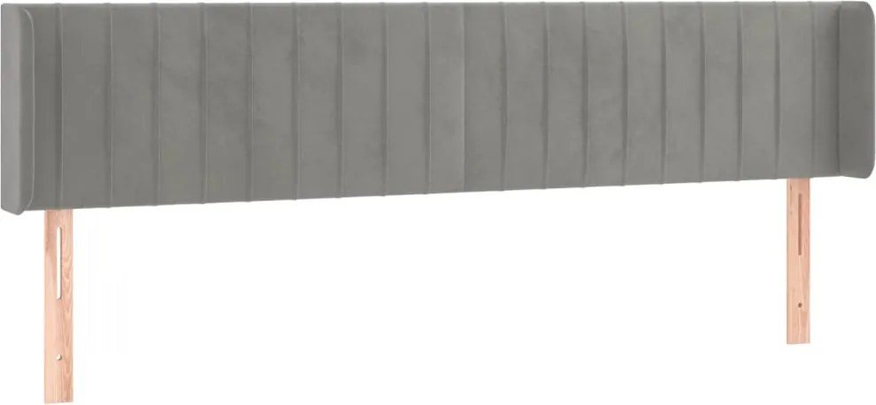 vidaXL Tăblie de pat cu aripioare gri deschis 203x16x78/88 cm catifea