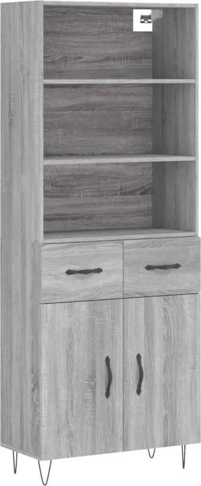 vidaXL Dulap înalt, gri sonoma, 69,5x34x180 cm, lemn compozit