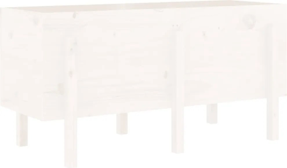 vidaXL Strat înălțat de grădină, alb, 121x50x57 cm, lemn masiv de pin