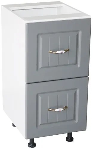 Corp inferior 40 cu 2 sertare metalice pentru greutate Zebra MDF gri dungi
