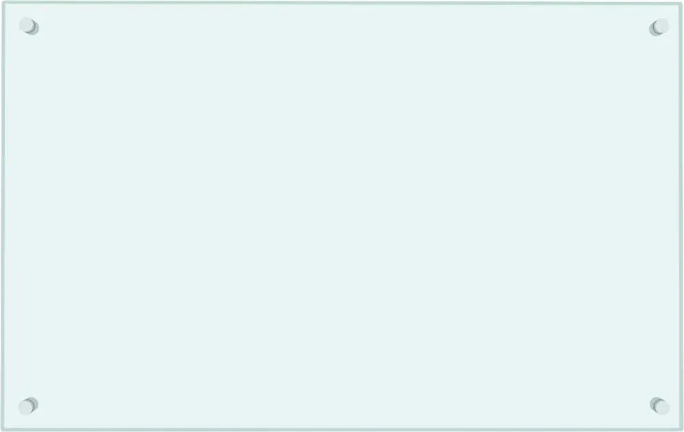 vidaXL Panou antistropi de bucătărie, alb, 80x50 cm, sticlă securizată