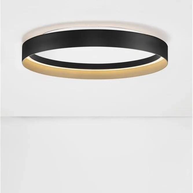 Plafoniera circulara aluminiu negru/auriu LED CCT LUMIA 60cm