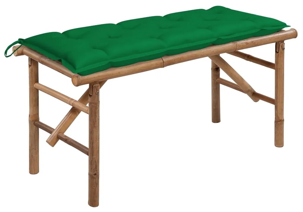 vidaXL Bancă de grădină pliabilă cu pernă, 118 cm, bambus
