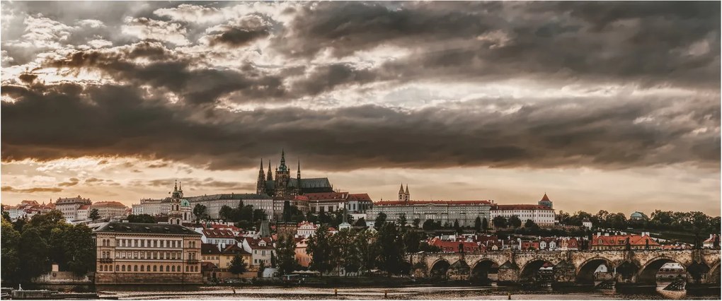 Tablou Castelului Praga în amurg (120x50 cm)
