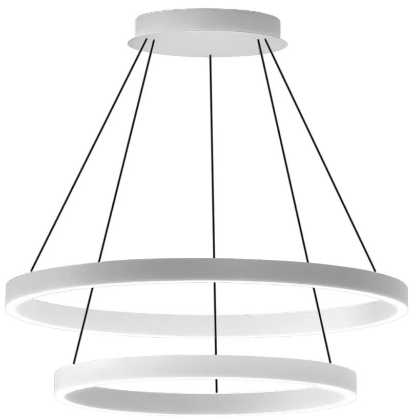 Lustra LED circulara cu 2 inele 80/60cm CRISEIDE, alb, negru sau auriu