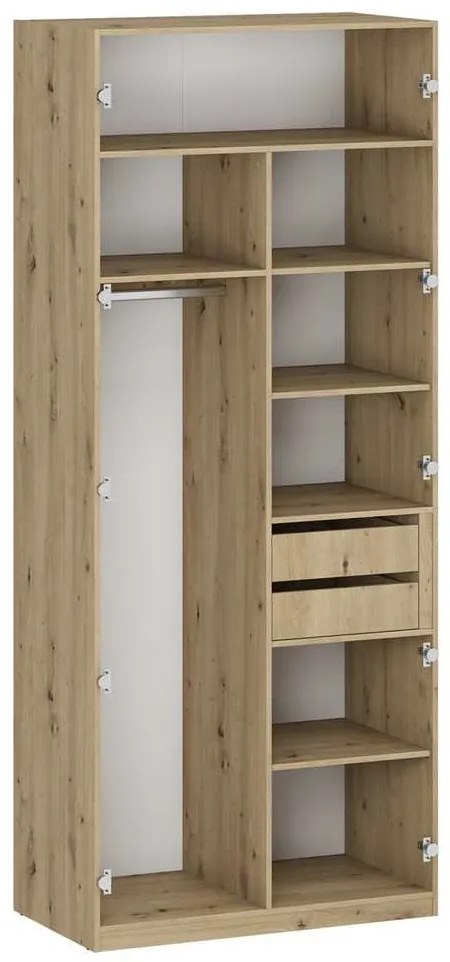 Corp dulap Unity - 100 cm, pentru haine, stejar artisan