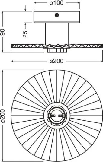 Osram - Plafonieră PLISSEE 1xE27/15W/230V Ø 20 cm antracit
