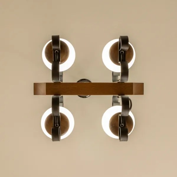 Lustră pe lanț Brilagi QUEEN 4xE14/40W/230V fag/nuc