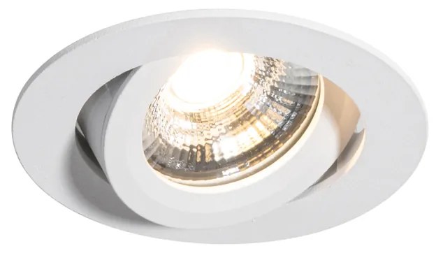 Spot îngropat alb orientabil 8,2 cm inclusiv LED reglabil până la IP54 Ultra Slim - Pupil