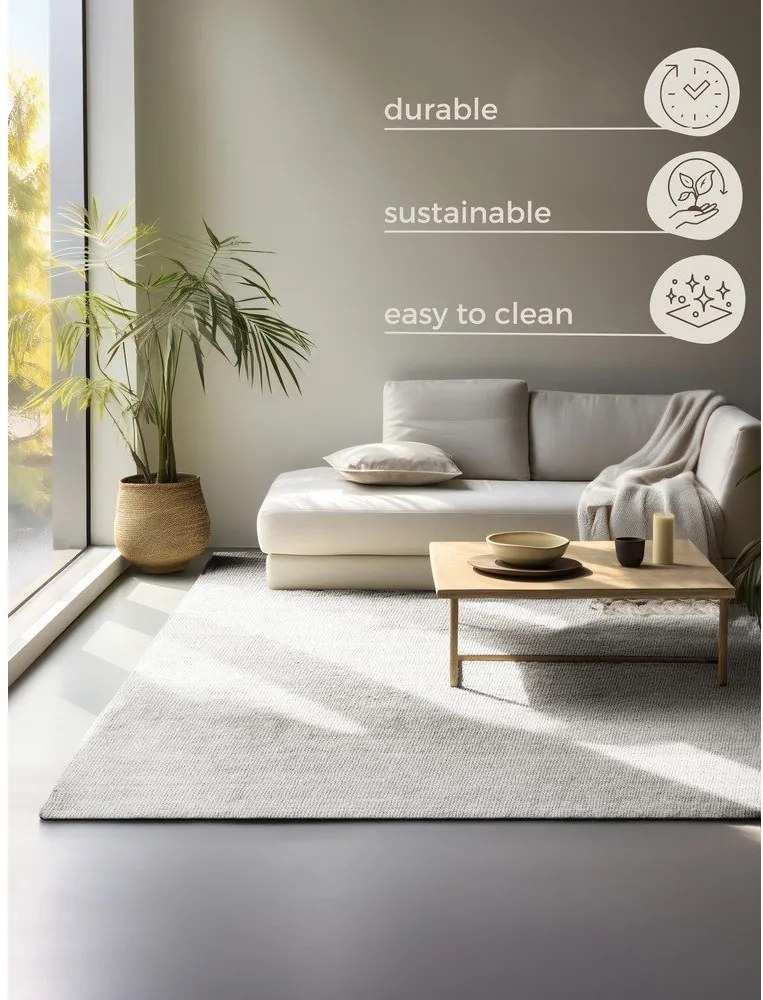 Covor gri deschis reversibil/țesut manual din iută 160x230 cm Bouclé Jaipur – Hanse Home