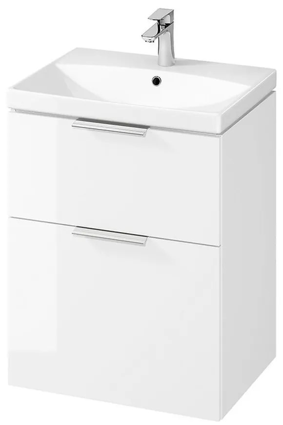 Dulap baie suspendat Cersanit City 60 pentru lavoar, alb 600 mm