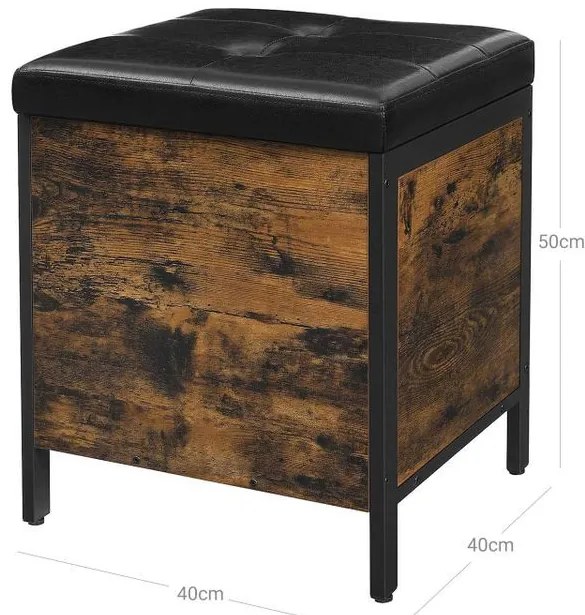 BAI11 - Bancuta 40x40x50 cm, pentru hol sau living, pantofar, bancuta depozitare - Maro