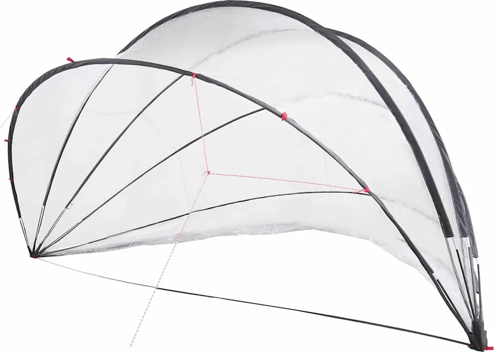 vidaXL Dom pentru piscină Manual Transparent 546 x 516 x 250 cm PVC