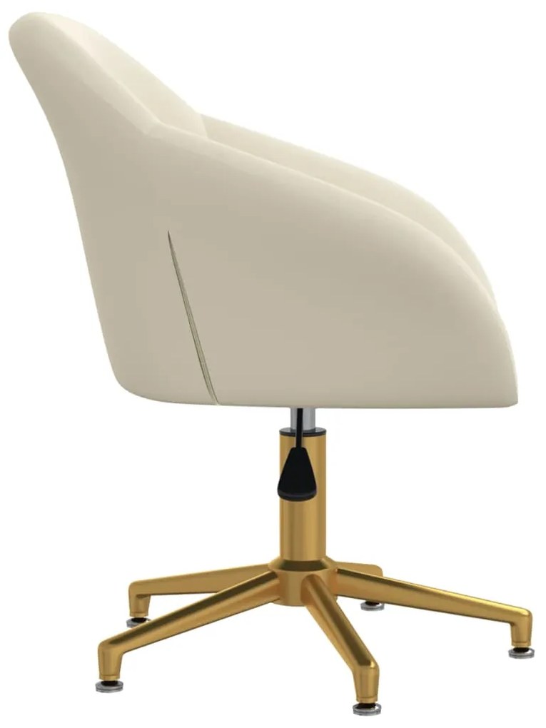 Scaun de birou pivotant, crem, catifea Crem, 1