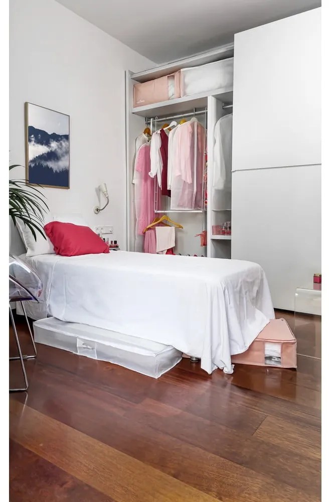 Cutie de depozitare sub pat din plastic cu vacuum 65x45x15,5 cm Pink Edition – Compactor