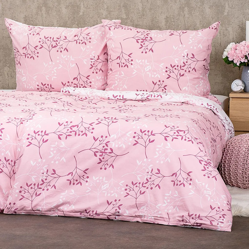 Lenjerie de pat din bumbac 4Home Harmony roz, 140 x 200 cm, 70 x 90 cm